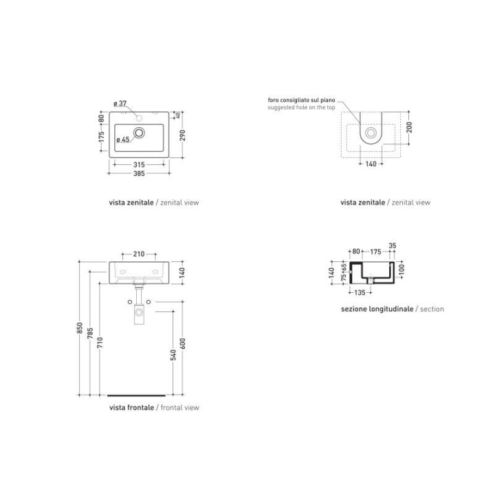 Umywalka  Flaminia  Acquagrande  38,5 cm- sanitbuy.pl