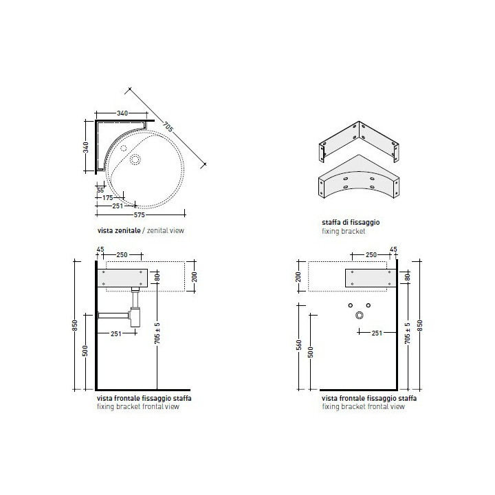 Mocowanie  Flaminia do umywalki  Twin 5050/S- sanitbuy.pl