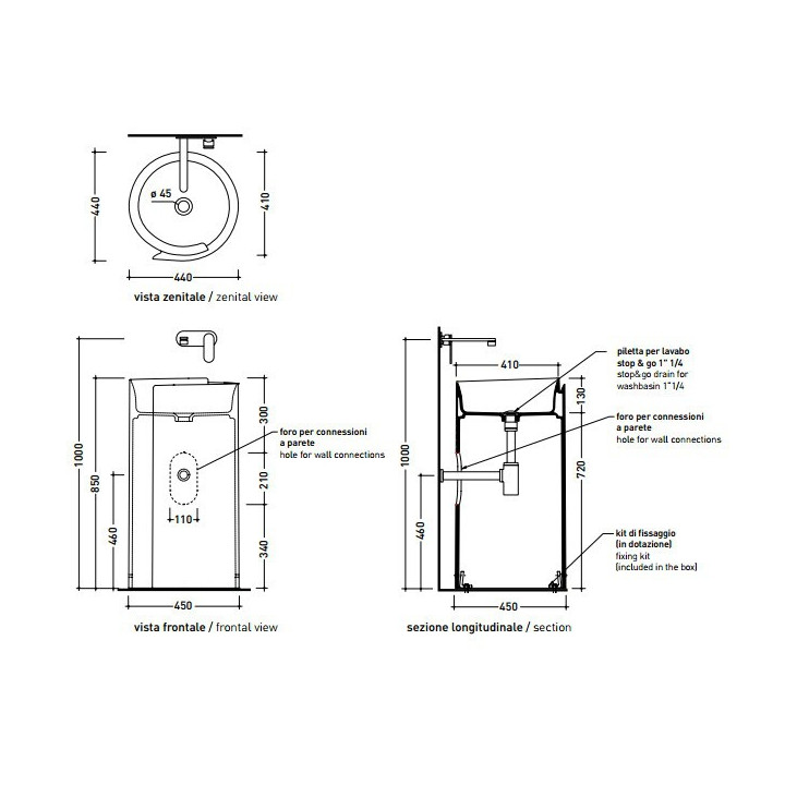 Umywalka Flaminia Roll, wolnostojąca- sanitbuy.pl