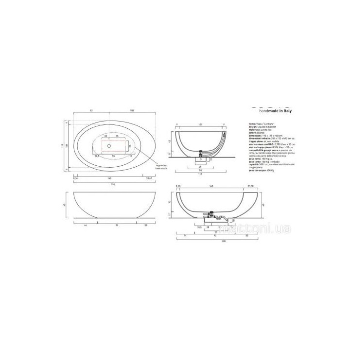 Wanna  Cielo Le Giare, wolnostojąca- sanitbuy.pl