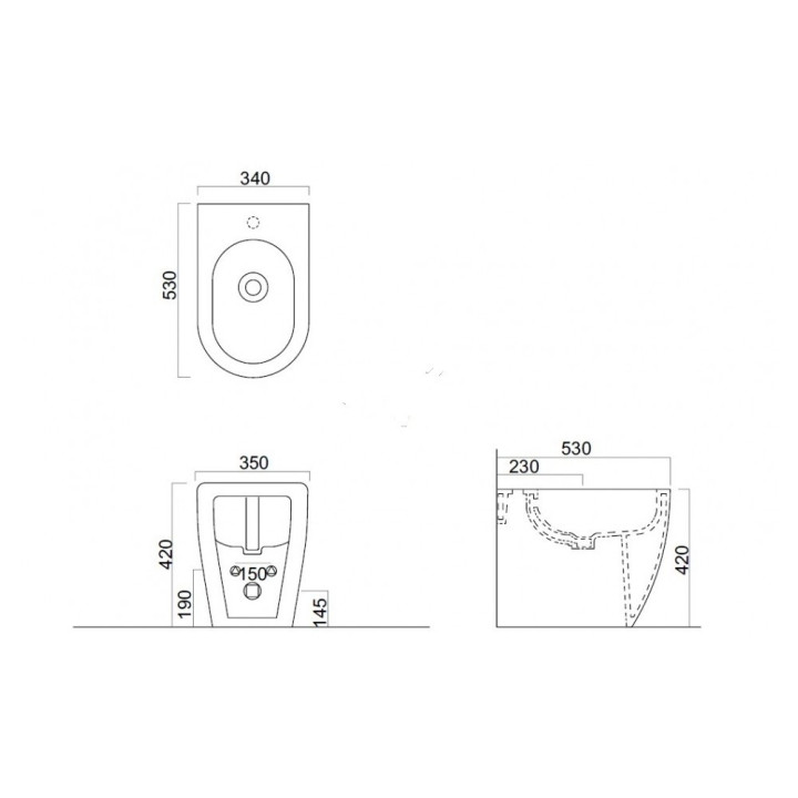Bidet  Cielo Smile, stojący, krótki- sanitbuy.pl