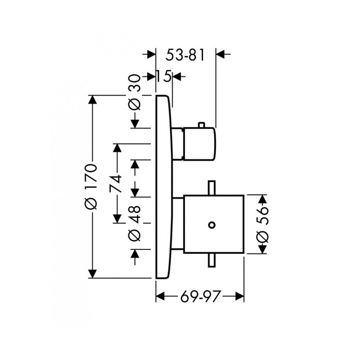 Bateria Axor Starck termostatowa podtynkowa, z zaworem odcinającym- sanitbuy.pl