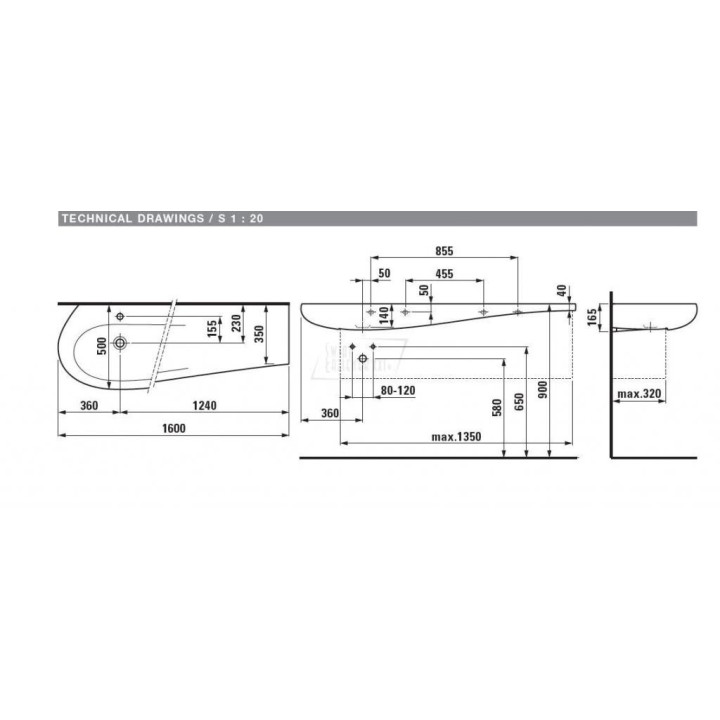 Umywalka Laufen Alessi Dot nablatowa 160x60x36 cm- sanitbuy.pl