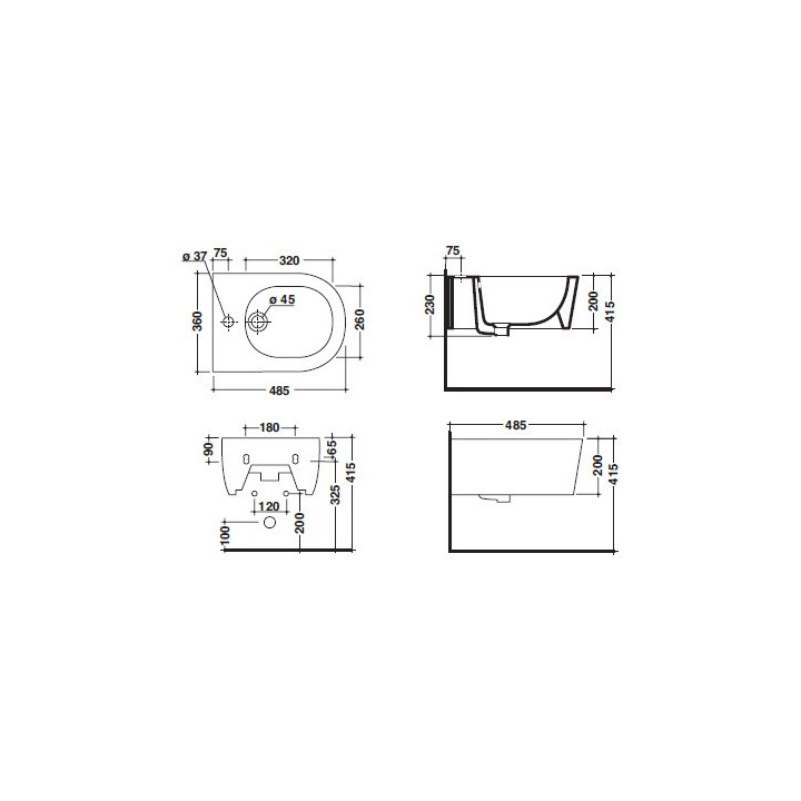 Bidet Flaminia Link Mini, wiszący- sanitbuy.pl