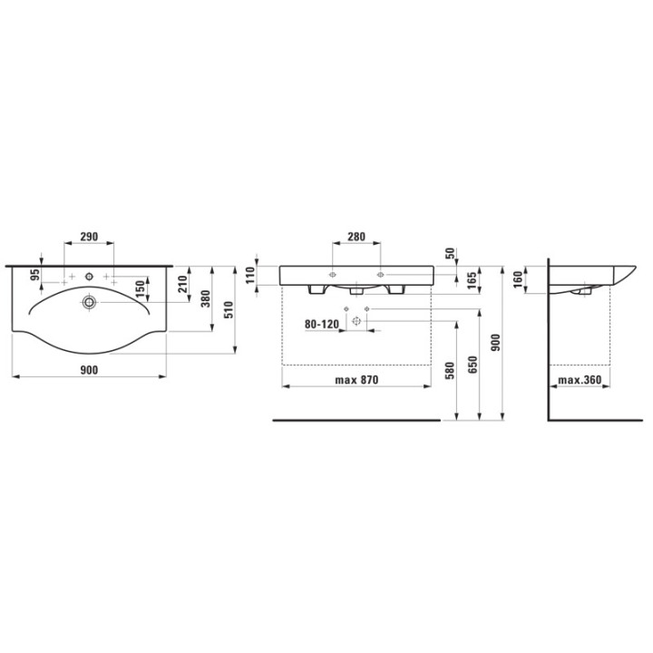 Umywalka  Laufen Palace  120x51 cm- sanitbuy.pl