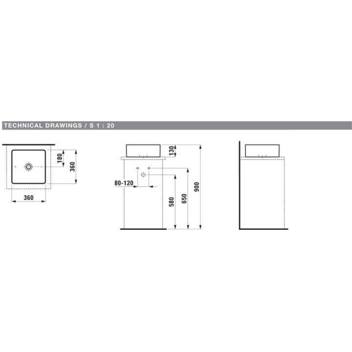 Umywalka  Laufen Living Square 36x36 cm- sanitbuy.pl