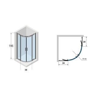 Kabina Novellini Zephyros R drzwi przesuwane w komplcie z brodzikiem akrylowym 80x80 cm- sanitbuy.pl