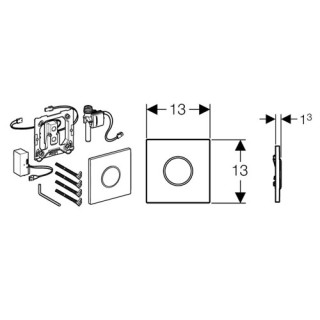 Przycisk Geberit My Touch uruchamiający przedni do pisuarów- sanitbuy.pl