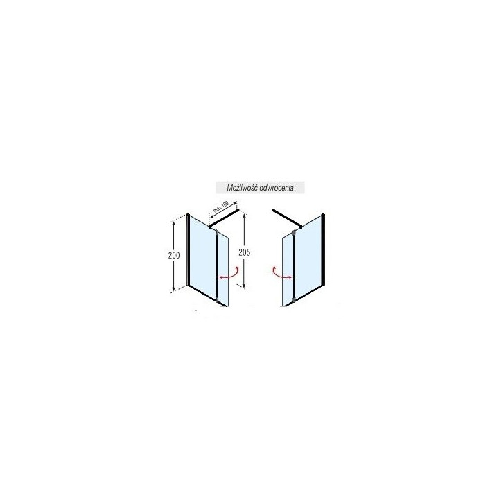 Ścianka prysznicowa Novellini Giada H stała 80 cm- sanitbuy.pl