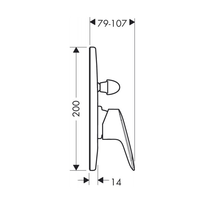 Jednouchwytowa bateria wannowa podtynkowa Hangrohe Logis, element zewnętrzny- sanitbuy.pl
