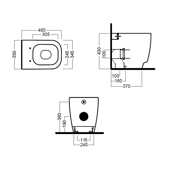 Miska Hatria Fusion 48 stojąca- sanitbuy.pl