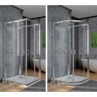 Kabina półokrągła czterościenna Radaway Premium Plus 2S, 80x80 cm, szkło przejrzyste/ grafit- sanitbuy.pl