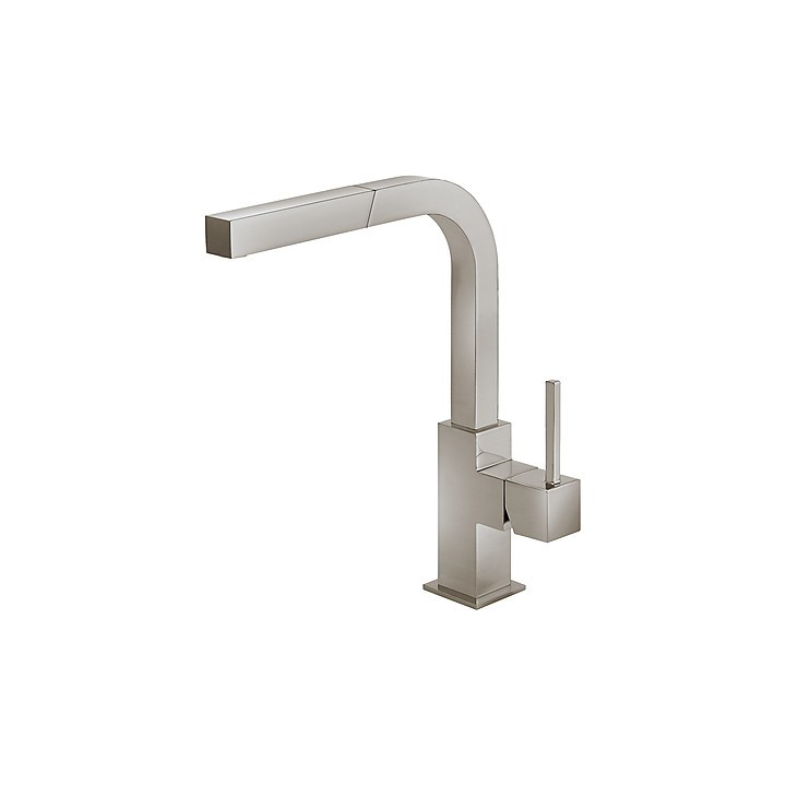 Bateria zlewozmywakowa Tres Cuadro  wyciągana wylewką, stalowa- sanitbuy.pl