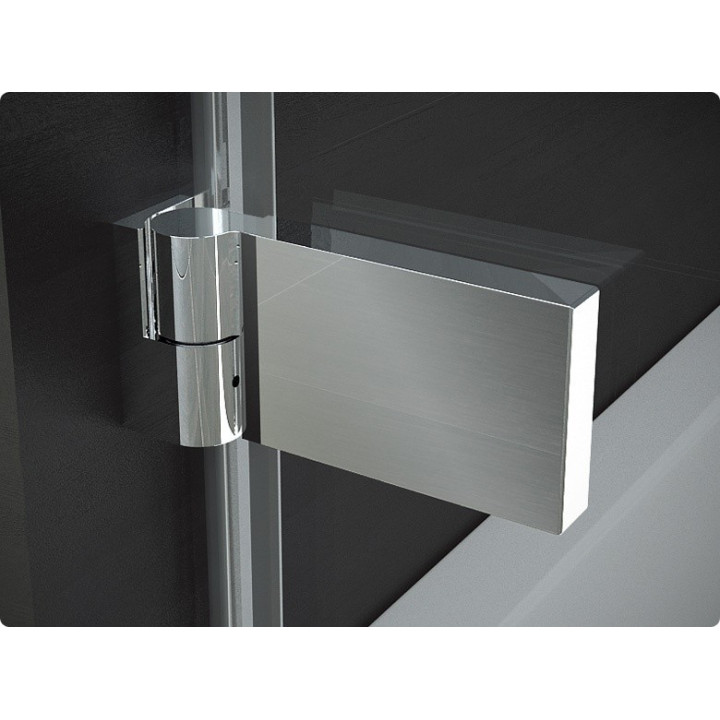 Drzwi Ronal Pur PUR1 do wnęki skrzydłowe do 2000 mm, lewe, chrom, szkło przeźroczyste- sanitbuy.pl