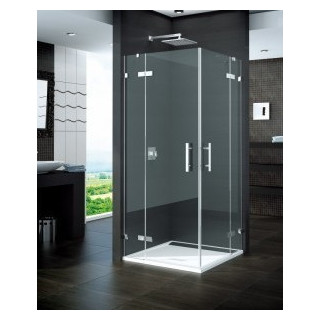 Kabina SanSwiss PUR PUE2 wejście narożne, szerokość 75 - 120 cm, część lewa, chrom, szkło przeźroczyste (montaż bezprofilowy)- s