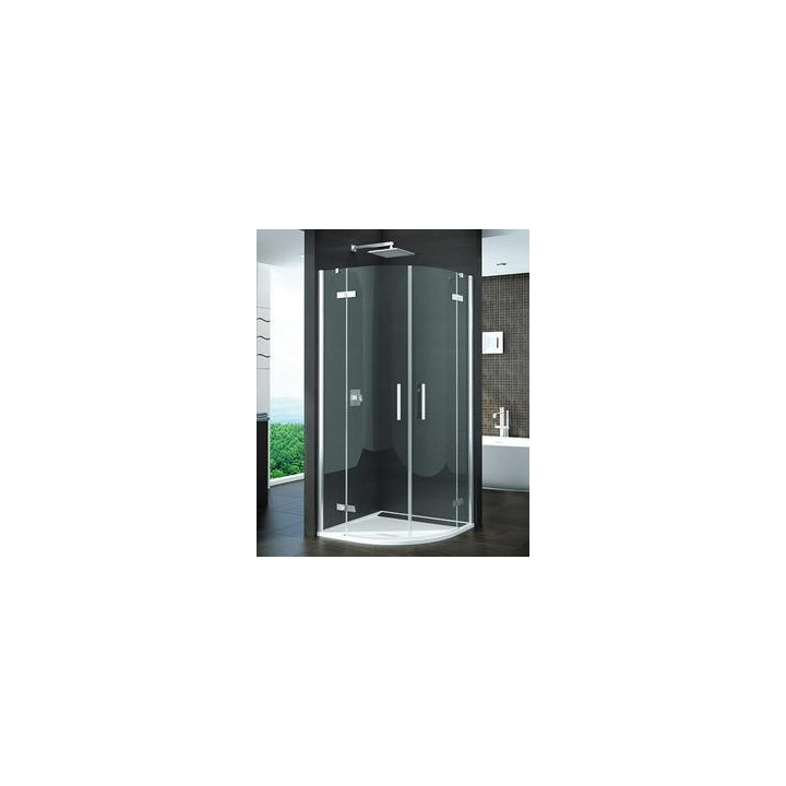 Kabina półokrągła SanSwiss Pur PU4P z drzwiami dwuczęściowymi 90 cm, profil chrom, szkło przeźroczyste (montaż z profilem) - san
