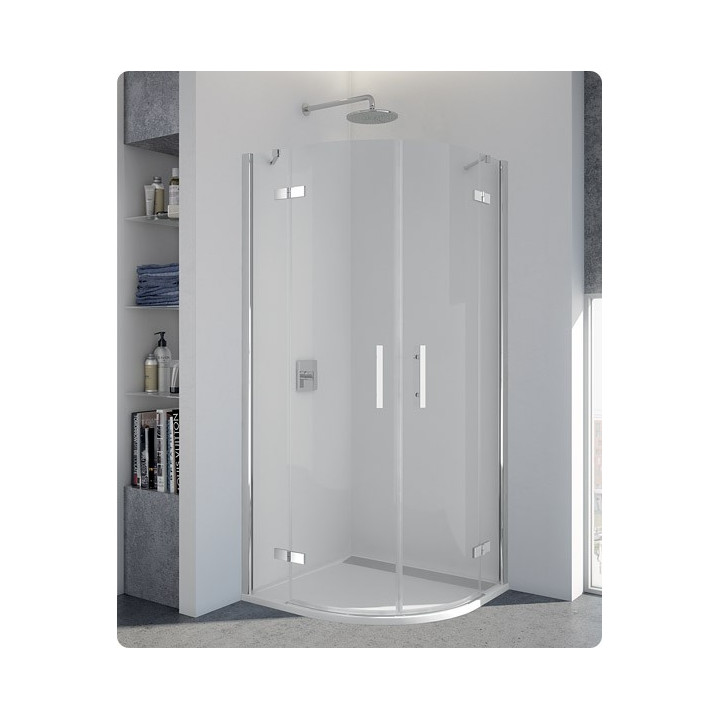 Kabina półokrągła SanSwiss Pur PU4P  z drzwiami dwuczęściowymi 100 cm, profil chrom, szkło przeźroczyste (montaż z profilem)- sa