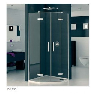 Drzwi do kabiny pięciokątnej  dwuczęściowe SanSwiss Pur PUR51 prawe  45 - 100 cm, chrom, szkło przeźroczyste (montaż z profilem)