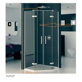 Ścianka do  kabiny pięciokątnej SanSwiss Pur PUT52P  30 - 100 cm, szkło przeźroczyste (montaż z profilem)- sanitbuy.pl