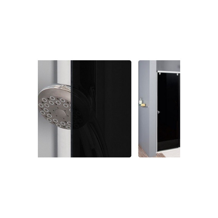 Ścianka boczna SanSwiss Pur PU13P szer. 80 cm, chrom, szkło cieniowane czarne- sanitbuy.pl