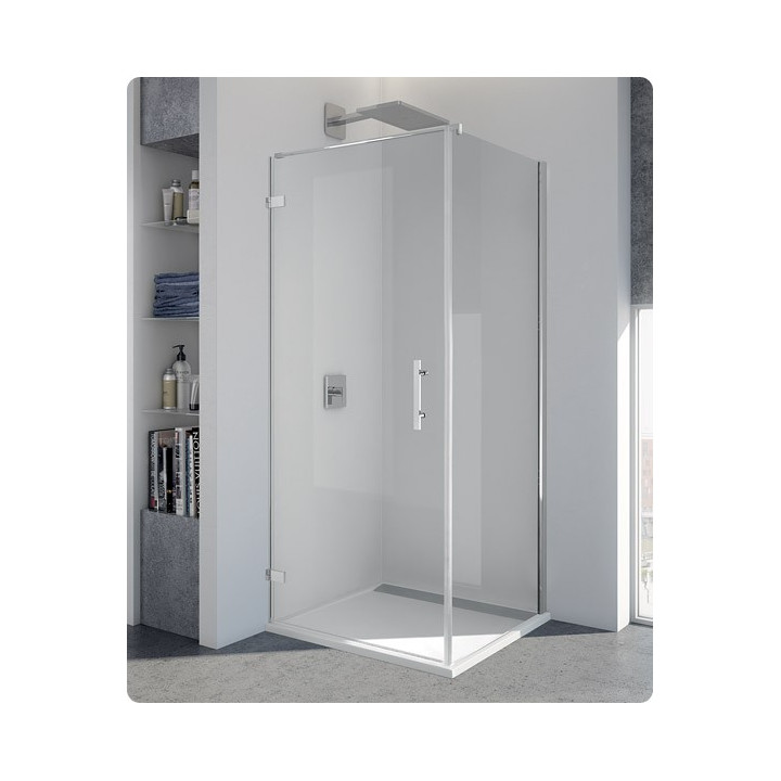 Ścianka boczna SanSwiss Pur PU13P szer. 80 cm, chrom, szkło cieniowane czarne- sanitbuy.pl