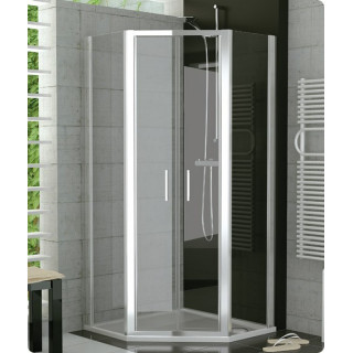 Kabina pięciokątna SanSwiss TOP- LINE  TOP52 80x80 cm, z drzwiami otwieranymi, połysk, szkło przeźroczyste- sanitbuy.pl