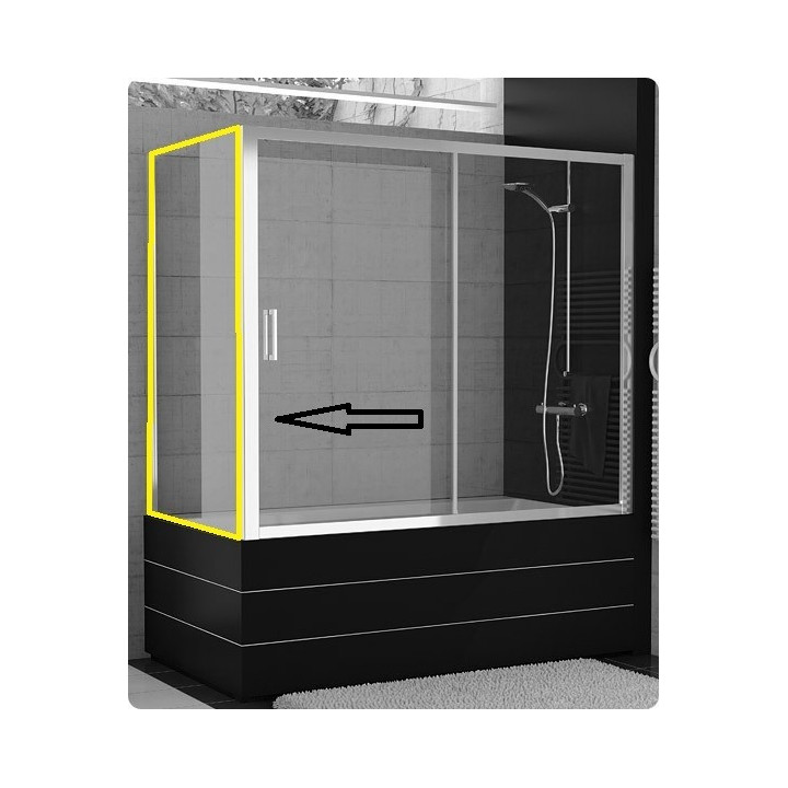 Ścianka boczna do parawanu nawannowego SanSwiss TOP-Line  70 cm, srebrny mat, szkło przeźroczyste- sanitbuy.pl