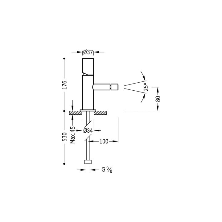 Bateria bidetowa Tres - Max, chrom- sanitbuy.pl