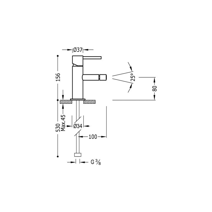 Bateria bidetowa Tres - Max, chrom- sanitbuy.pl
