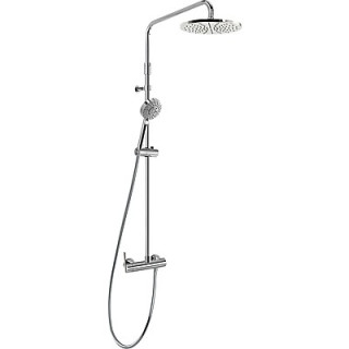 Zestaw natryskowy Tres -Lex z baterią, deszczownicą na drążku i słuchawką- sanitbuy.pl