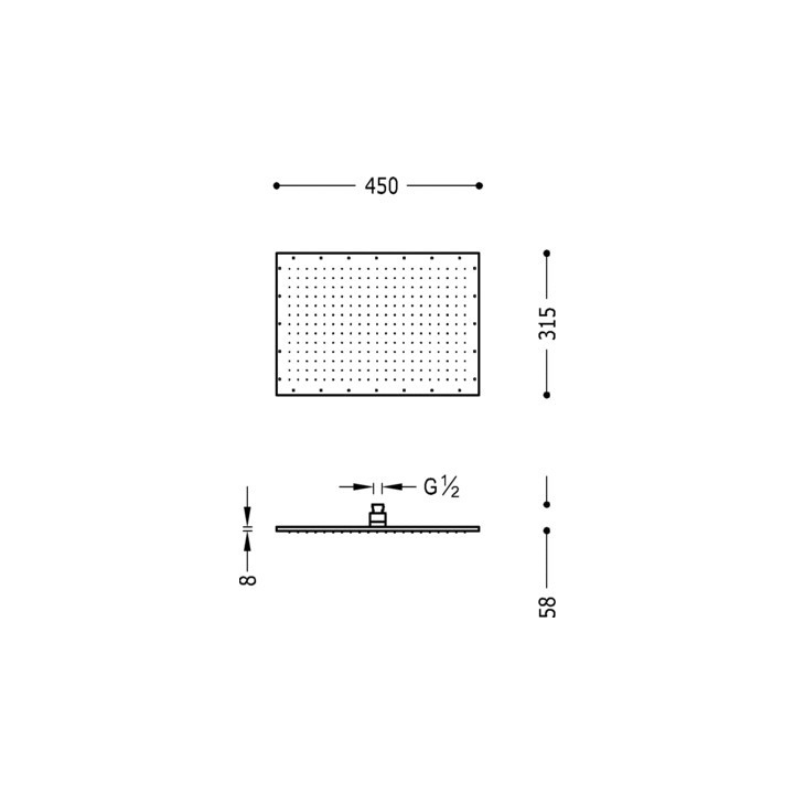 Deszczownica prostokatna 45x31 cm Tres, chrom- sanitbuy.pl