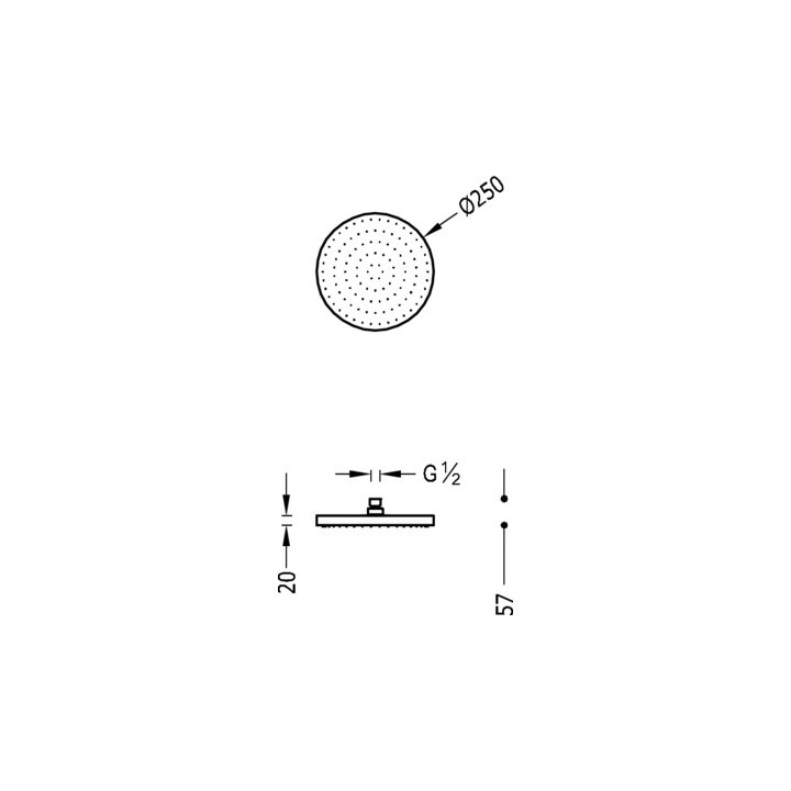 Deszczownica okrągła 25 cm Tres, chrom- sanitbuy.pl