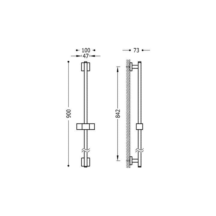 Drążek niklowy Tres Loft, długość 84 cm- sanitbuy.pl