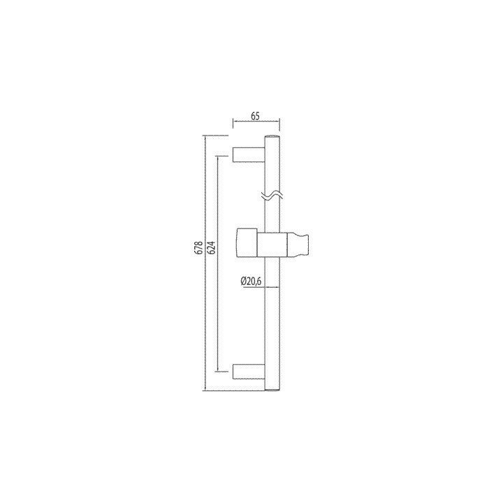Drążek niklowy Tres Max-Mini długość 62 cm- sanitbuy.pl