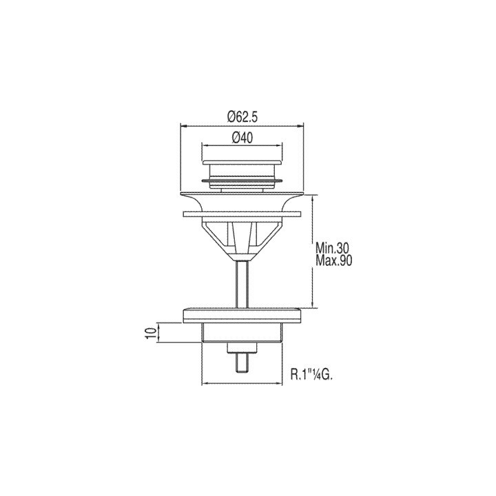 Odpływ klik - klak Tres Simple -Rapid - sanitbuy.pl
