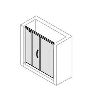 Drzwi do wnęki suwane ze ścianką stałą Huppe Aura 160 cm, wys. 190 cm PRAWE  profil srebrny mat, przeźroczyste- sanitbuy.pl