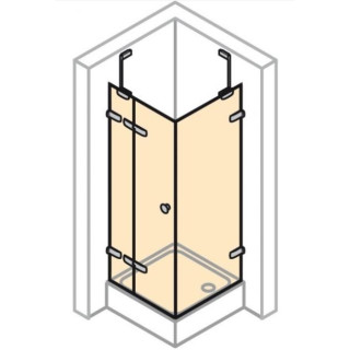 Kabina drzwi skrzydłowe lewe ze ścianką boczną Huppe Enjoy PURE, chrom eloxal, szkło przeźroczyste- sanitbuy.pl