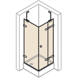 Kabina drzwi skrzydłowe prawe ze ścianką boczną Huppe Enjoy PURE, chrom eloxal, szkło przeźroczyste- sanitbuy.pl