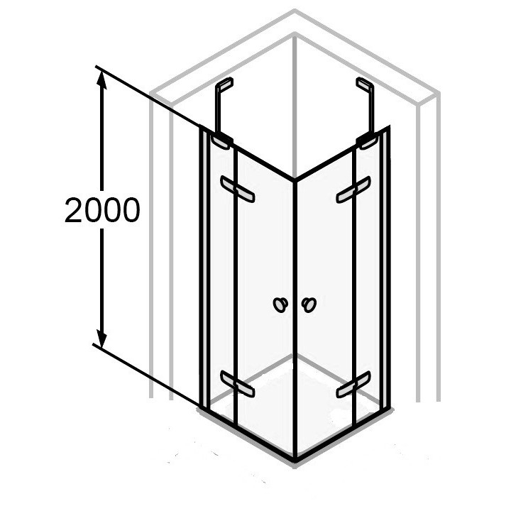 Kabina Huppe Enjoy ELEGANCE wejście narożne  80x80 cm, montaż na posadzce, srebrny mat, szkło przeźroczyste- sanitbuy.pl