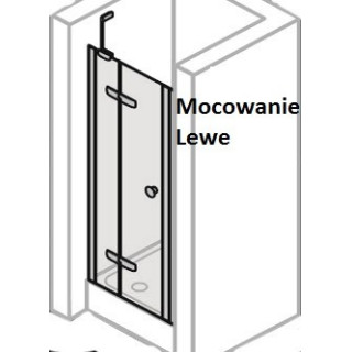 Drzwi do wnęki lewe Huppe Enjoy ELEGANCE 90 cm,  profil srebrny mat, szkło przeźroczyste- sanitbuy.pl