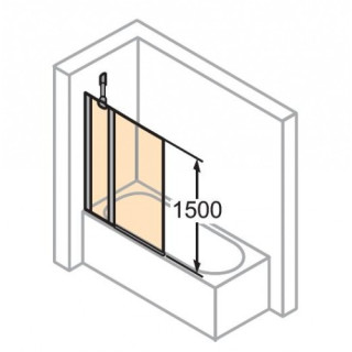 Parawan nawannowy Huppe 501 Design Pure - 2-częściowy 75 cm, profil srebr, szkło przeźroczyste- sanitbuy.pl