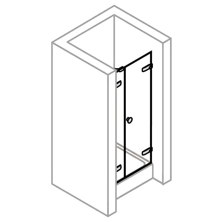 Drzwi skrzydłowe prawe ze ścianką stałą w lini Huppe Enjoy PURE, profil chrom eloxal, szkło przeźroczyste- sanitbuy.pl