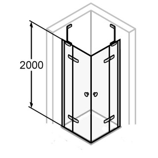 Kabina Huppe Enjoy ELEGANCE wejście narożne  80x80 cm, montaż na posadzce, srebrny mat, szkło przeźroczyste- sanitbuy.pl