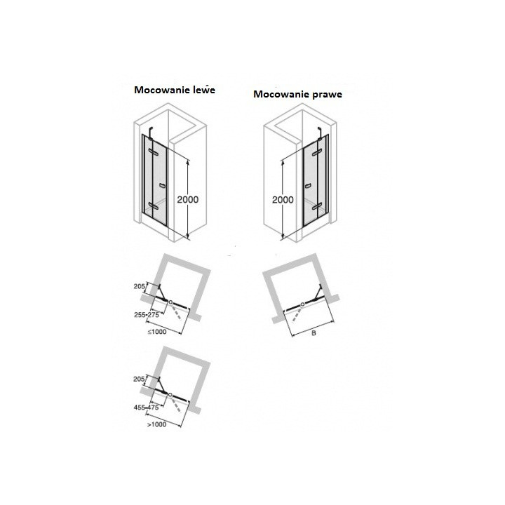 Drzwi do wnęki lewe Huppe Enjoy ELEGANCE 80 cm,  profil srebrny mat, szkło przeźroczyste- sanitbuy.pl