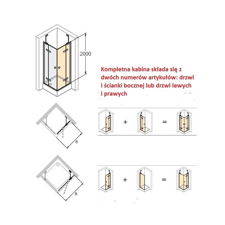 Drzwi do ścianki bocznej lewe Huppe Enjoy PURE 75 cm, montaż na brodziku, chrom, szkło przeźroczyste z Anti -Plaque- sanitbuy.pl