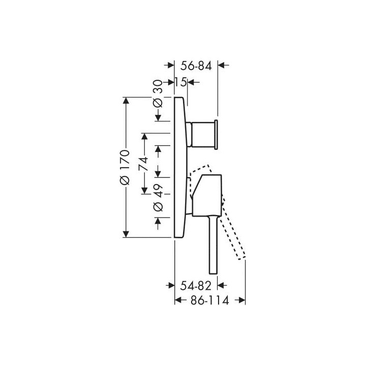 Bateria Axor Starck wannowa  podtynkowa, element zewnętrzny- sanitbuy.pl