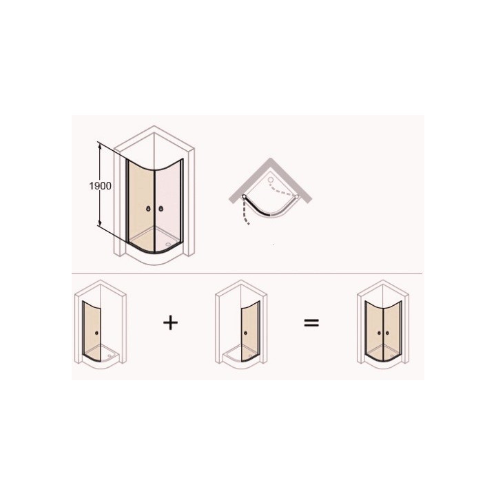 Drzwi prysznicowe Huppe Design 501 - skrzydłowe, szer. 900mm, profil chrom eloxal- sanitbuy.pl