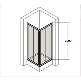 Kabina narożna Huppe Classics 80x80 cm, drzwi suwane, srebrny połysk, szkło przeźroczyste - sanitbuy.pl