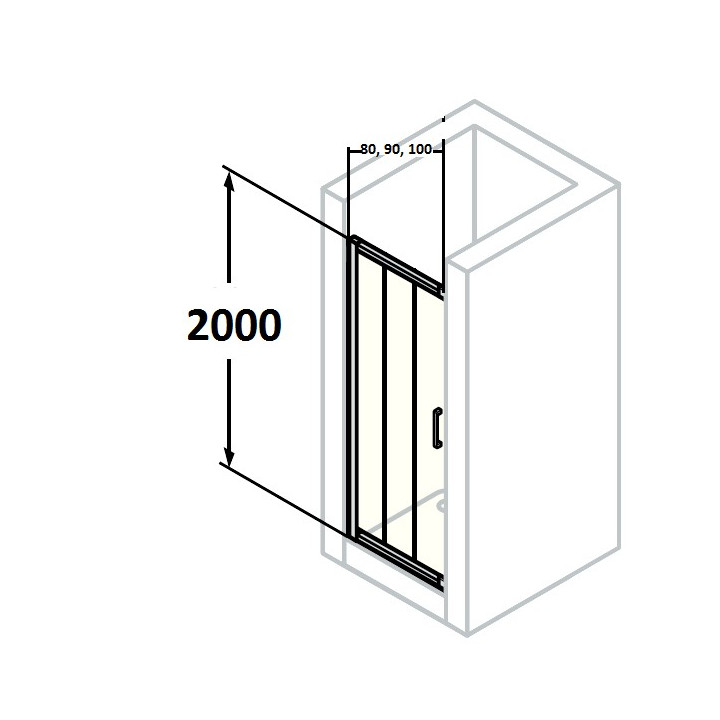 Drzwi do wnęki suwane Huppe Classics 80 cm z elementem stałym, srebrny mat, szkło przeźroczyste z Anti Plaque - sanitbuy.pl