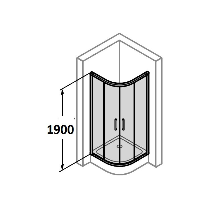 Kabina półokrągła drzwi suwane Huppe Classics 80x80 cm, srebrny matowy, szkło przeźroczyste - sanitbuy.pl